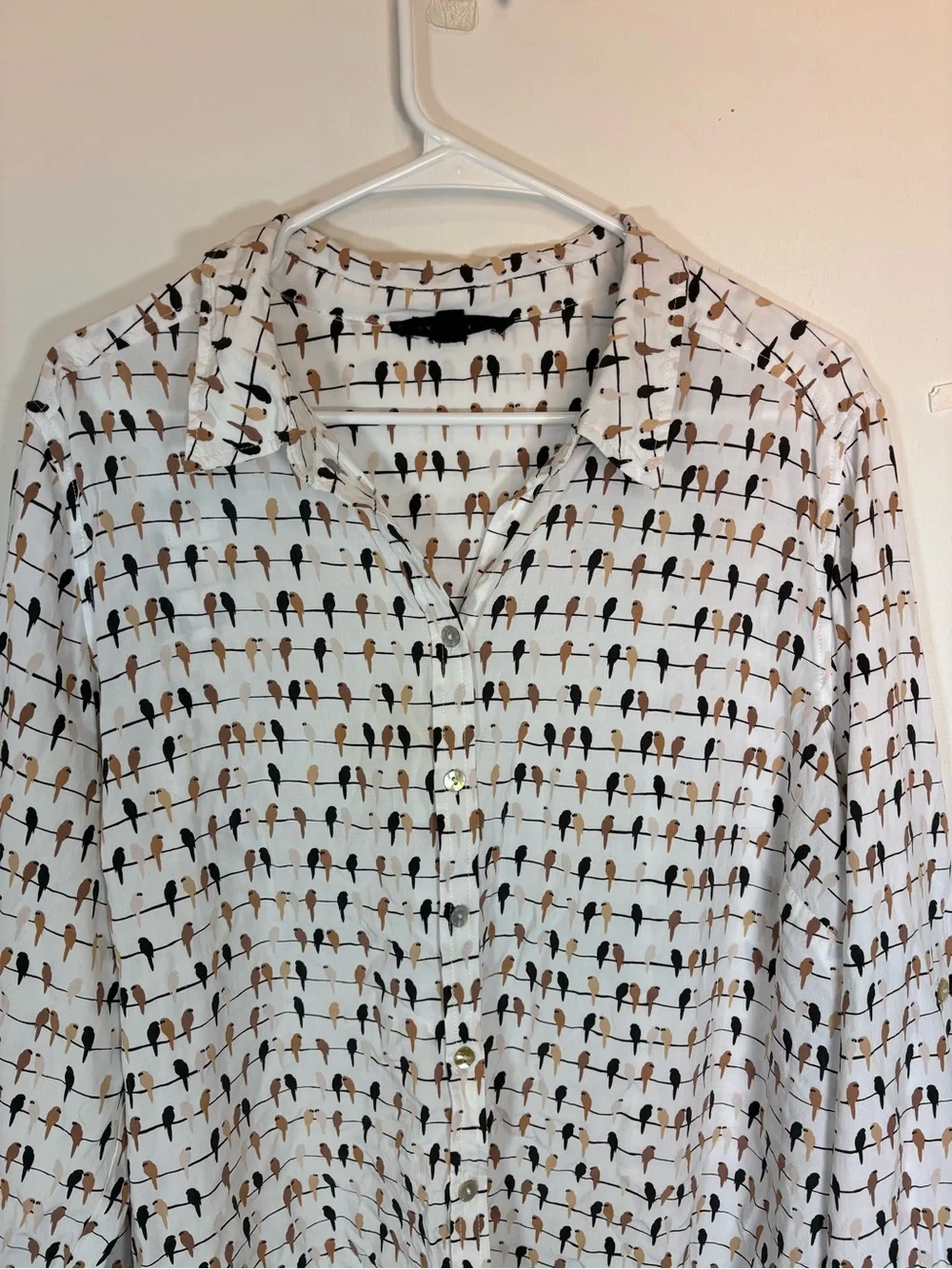 Anthropologie Jane & Delancey Bird On A Wire Shirt Size 2X Rayon Macaw Parrot - Picture 2 of 7